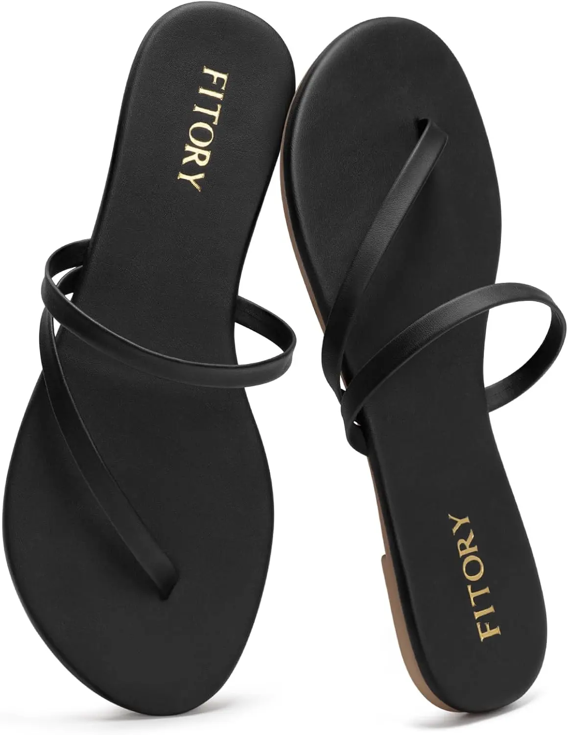 FITORY Women's Flip Flops Footwear - Strappy Open-Toe Flat Summer 2026 Sandals, Lightweight Comfortable Slides for Beach, Casual Walking (Sizes 6-11)