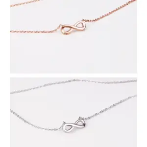 925 Sterling Silver Infinity Necklace – Minimalist Symbol of Endless Love Pendant Chain for Women