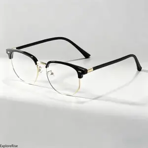 2026 New Unisex Minimalist Metal Frame Square Anti-Blue Light Glasses Eye Protection for Office Daily Casual Wear TikTokShop