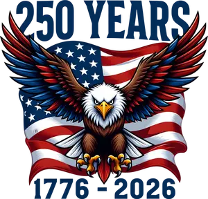 DTF Transfer – IP 250 Years Eagle Multi Sizes