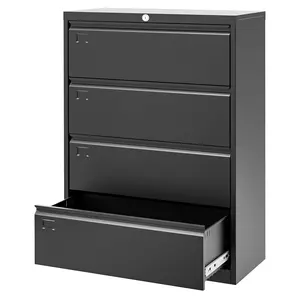 52inch High 4 Drawer Metal Lateral Filing Cabinet - File Cabinets, Lockable Storage, Organizes Hanging Files (Letter/Legal/F4/A4 Size), Requires Assembly