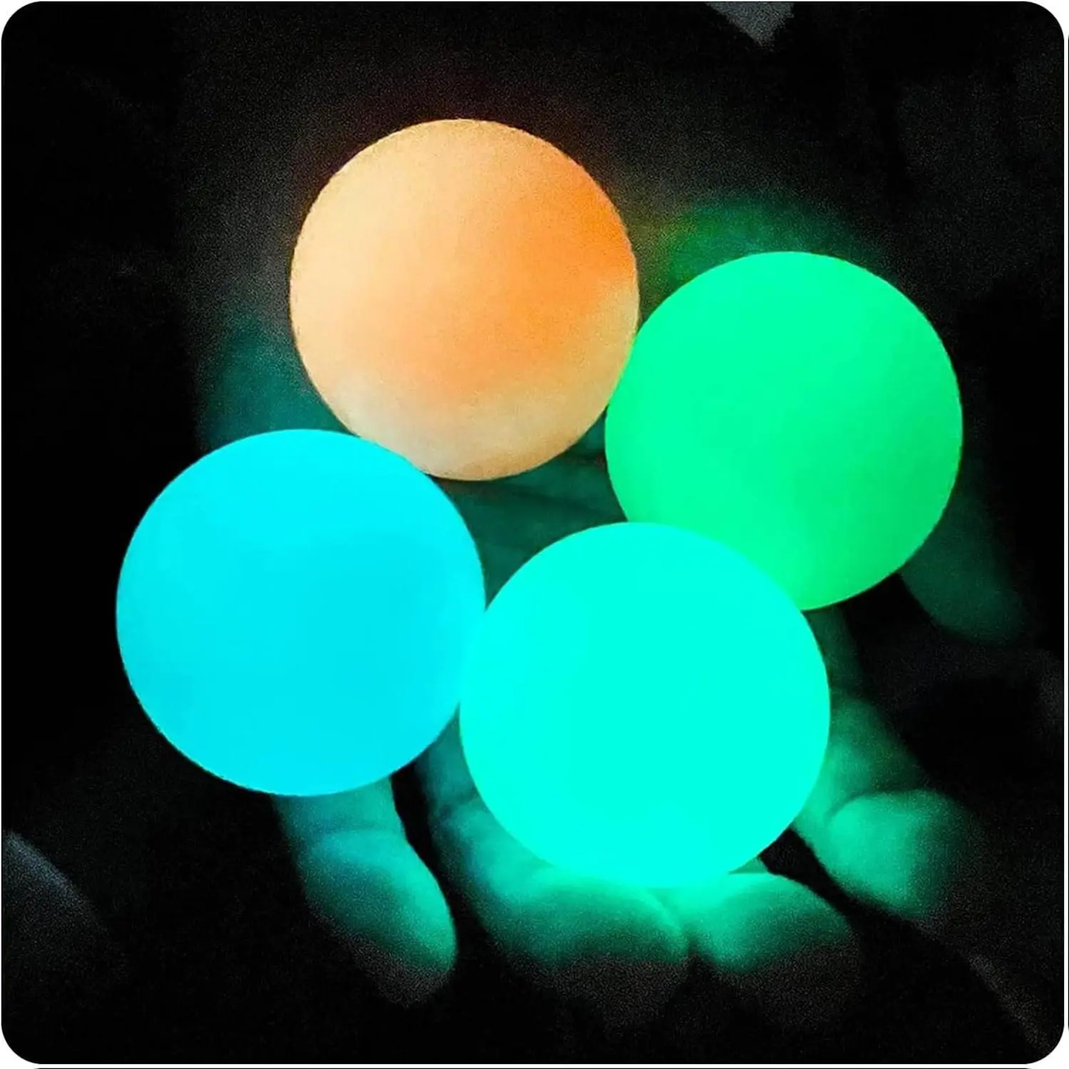 Glow in The Dark Sticky Balls That Stick to The Ceiling,Stress Balls for Kids and Adults,Glowing Sticky Balls,ASMR Cool Stuff for Teens,Elevated Balls,Ceiling Balls,Lumi Balls,Stocking Stuffers(4Pcs)