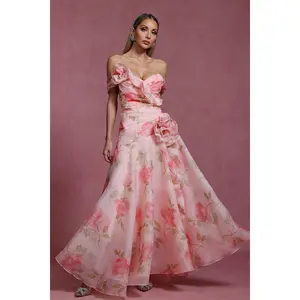 BellaBarnett Jussi Sleeveless Flowers Flounce Maxi Dress