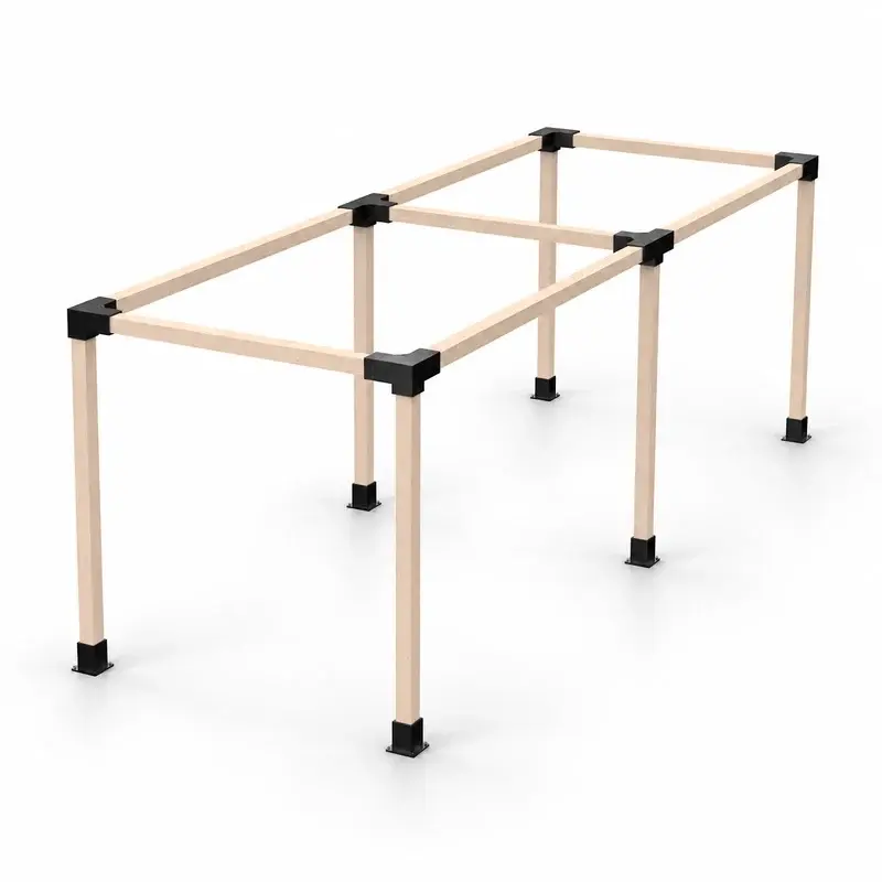 BRAXEN 2.5mm Heavy-Duty Flat Pergola Bracket Kit for 4"x4" (Actual 3.5"x3.5") Lumber, Build Flat or Sloped Roofs, 12pcs (4 Three-Way Brackets, 2 Four-Way Brackets, 6 Bases), Galvanized Steel, Screws & Expansion Bolts Included, Lumber Not Included