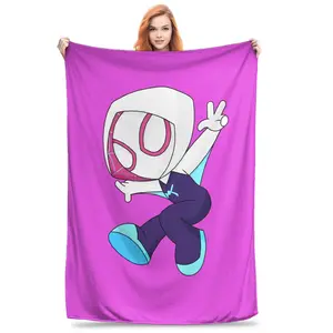 Flannel Soft Throw Blanket Featuring A Ghost Spider and Girl Power Theme, Perfect for ' Cartoon Designs, Ideal for Home Decor or As A Gift