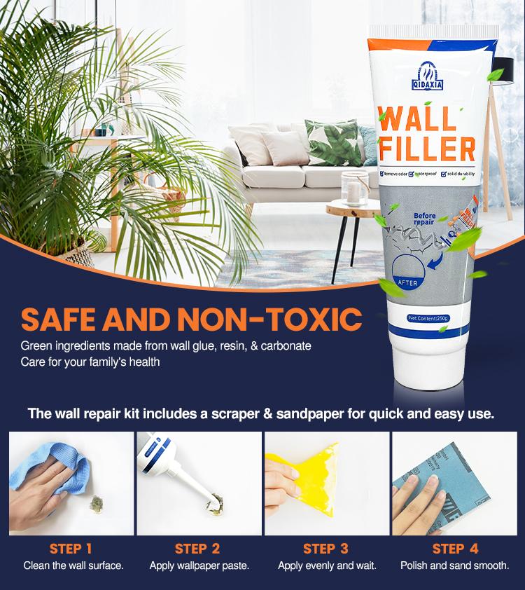 Drywall Patch Repair Kit with Scraper- 250g Wall Mending Agent Multi-functional Quick-drying PasteAdhesive Heavy Duty Concrete SealantWaterproof Self-adhesive