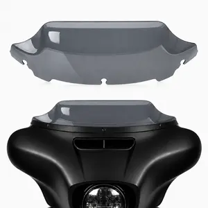 7" Smoke Wave Upper Fairing Windshield Windscreen 3-Hole Batwing Fairing Wind Deflector Aftermarket Replacement for Harley-Davidson Touring Street Glide Electra Glide Ultra Limited Tri Glide FLHX FLHT FLHTK FLHTCUTG 2014-2016