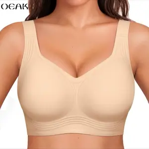 OEAK Women's Wirefree Bras Full Coverage No Underwire Comfortable Padded Everyday Bras for All-Day Support and Style