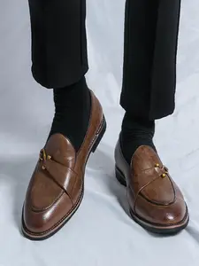 Men's Business Style Solid Color Lefu Shoes, Fashionable Comfortable Loafers for Work Office, Male All-match Commuter Shoes for Daily Wear