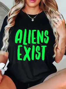 100% Cotton Aliens Exist - Funny Alien T-Shirt