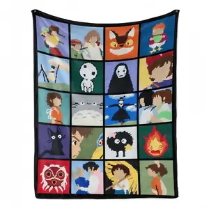Studio Ghibli Anime Blanket Soft Funny Throw Blanket Cozy Lightweight Plush Portable Cover Blanket For Sofa,Warm Gift For Birthday,Christmas,Multiple Blanket