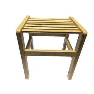 Bamboo Shower Stool - Large Size, Natural Color, Made from Natural Bamboo, Safe and Eco-Friendly