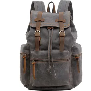 Large Capacity Canvas Vintage Backpack - Suitable for School, College, Hiking, Travel