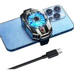 Phone Cooler for Gaming, Universal Phone Cooling Fan with Two Cooling Modes, Mobile Phone Radiator Case for iPhone Android Smartphones from 4.5 to 7in, Cell Phone Cooler for Live Streaming