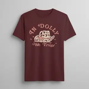 Dolly Tshirt - Women's Top with "In Dolly We Trust" Design, Purple Color, Casual Style, Perfect for Everyday Wear - Womenswear