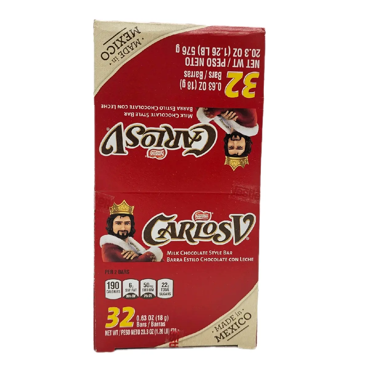 Carlos V Milk Chocolate Style Bar (32 Pieces) - Delicious Snack Carlos V Milk Chocolate Style Bar (32 Pieces) - Delicious Snack