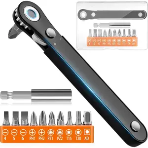 Right Angle  Set Mens Gifts, Mini Ratcheting 90  Offset  Pocket Mini Low Profile Ratchet Wrench Bit Socket Set Sewing Machine Tool Stocking Stuffers Mens Gifts for Him
