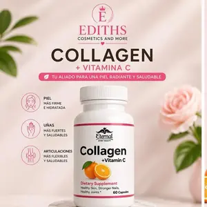 Eternal Collagen + Vitamin C Dietary Supplement for Skin Hydration Stronger Nails Healthy Joints 60 Capsules Healthcare Colagen Fitness