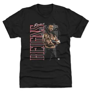 Men's 500 Level Black Roman Reigns Vertical Name Premium Tri-Blend T-Shirt Professional Wrestler Tee For Man and Woman Unisex T-Shirt Hoodie Graphic Basic Cotton Tops Casual All Seasons
