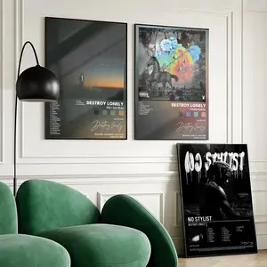 D-Destroy Lonely Album Poster HD Waterproof Peel & Stick Wall Art Sticker Poster, Self Adhesive Wall Decor, Fade Resistant High Definition Print, Easy Apply & Remove, Modern Room Decor for Living Room Bedroom Office Bar Apartment, Multi Sizes