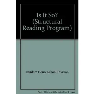 USED Book - Is It So? (Structural Reading Program) by Random House (Hardcover) - english