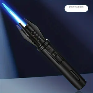 High-Temperature Windproof Butane Torch Lighter with Safety Lock - Metal Jet Flame Blowtorch for Welding, BBQ, Camping & DIY (Gift Box, Gas Not Included)