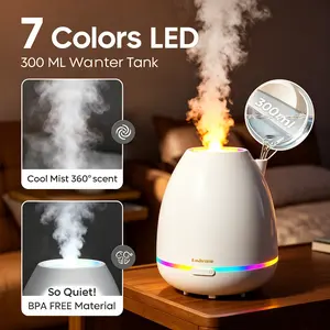 Fashome 300ml Essential Oil Diffuser, Ultrasonic Cool Mist Aromatherapy Humidifier with 7 Color Night Light, 12H Runtime Ultra Quiet Auto Shut-Off BPA-Free for Bedroom Home Office