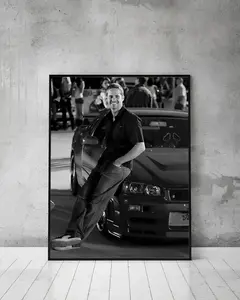 Paul Walker Poster, Black and White, Old Hollywood Décor Decor Gifts Glossy Room