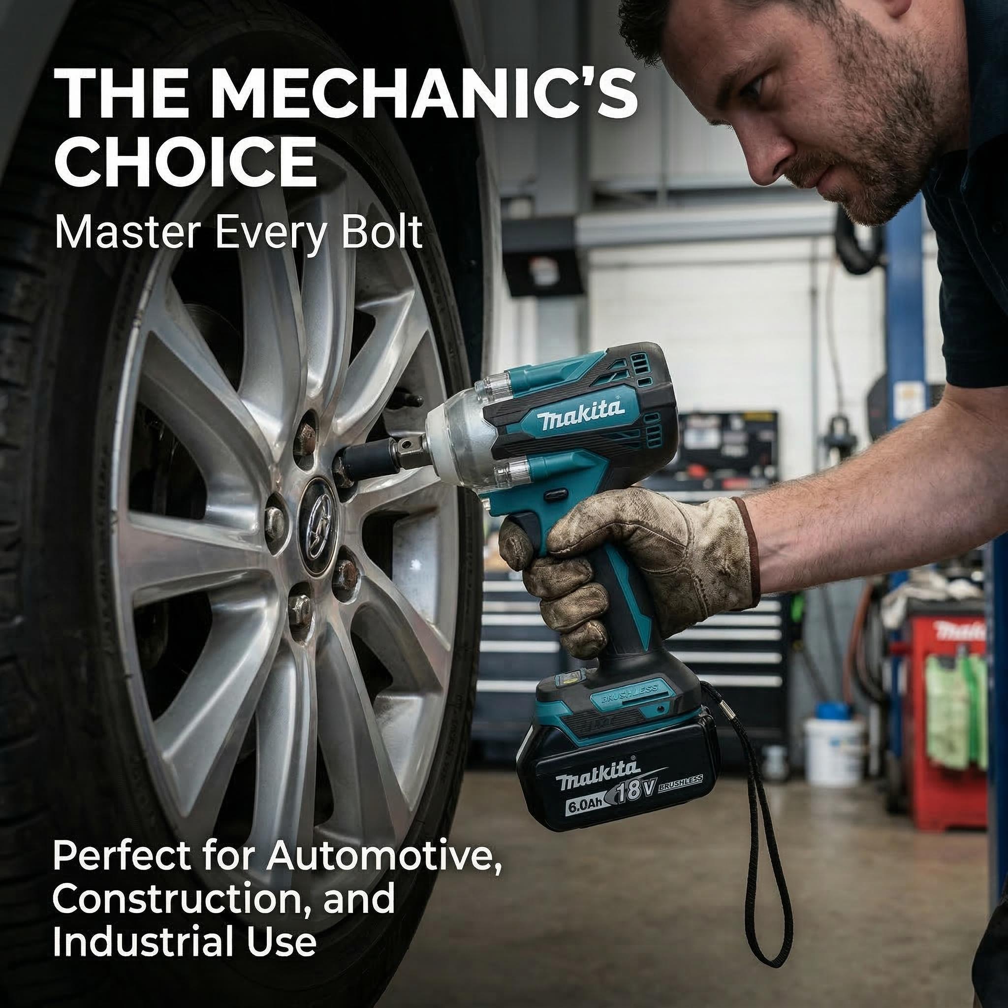 Makita DTW300 18V Cordless Impact Wrench Kit Includes Battery  For Automotive And Workshop Use power  torque brushless impact wrench powertools wood plastic durable tool rapid charger