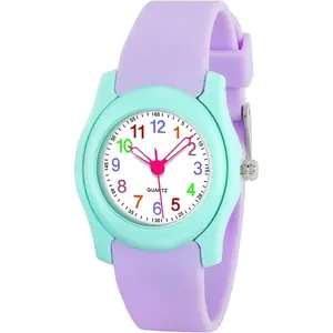 KF5-WBA14 Kids Watch for Boys Girls Watches Age 3-12, 1.18" DiaKF5-3 ATM Waterproof Child Wristwatch Time Teaching Easy to Read Kids Presents
