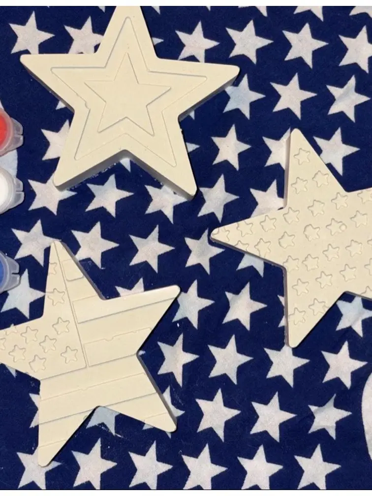American Flag DIY Paint Stars Paint Kit, 3-Piece Set for Creative Craft Projects