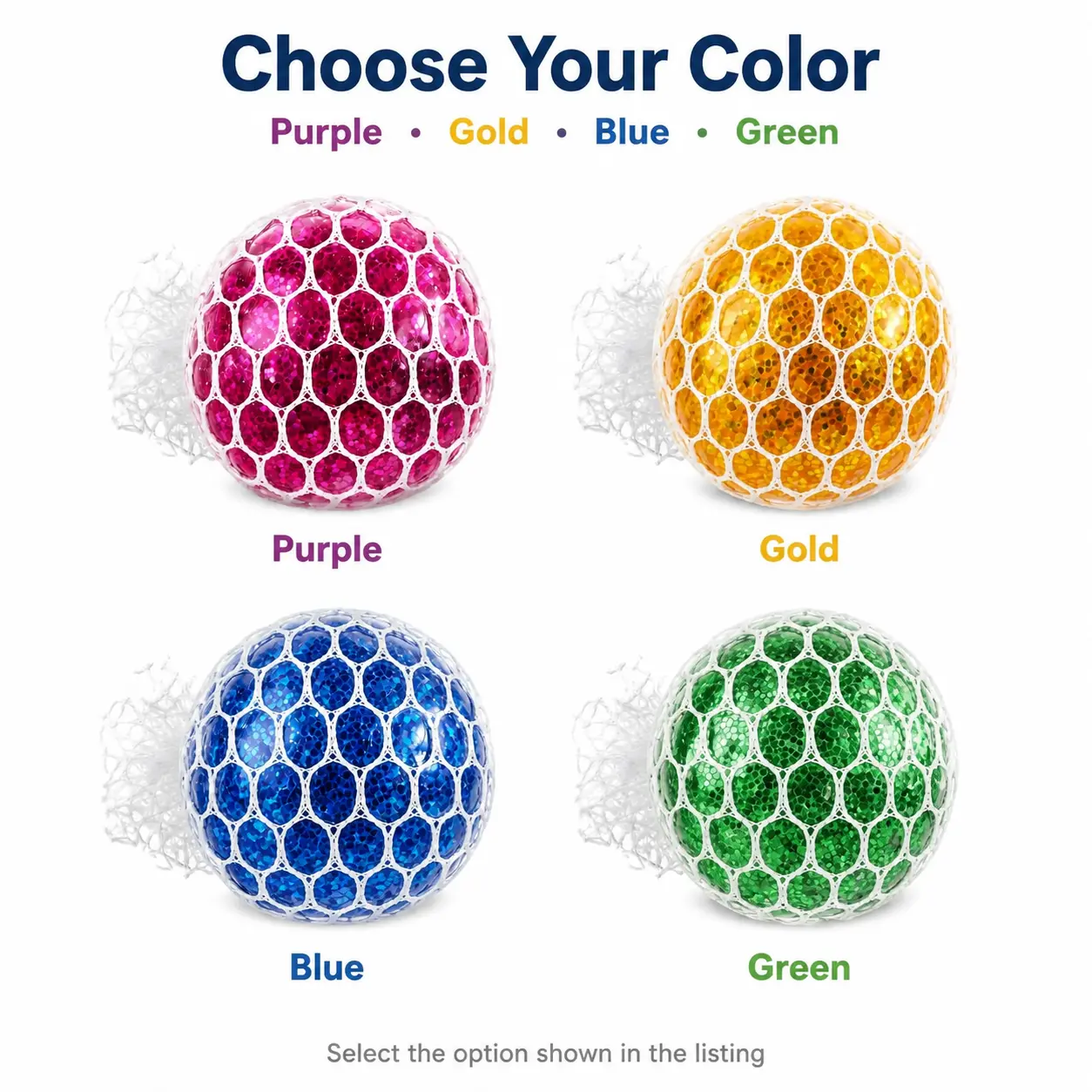Glitter Mesh Fabric Grape-Shape Stress Ball, Interactive Squeezing Toy for Classroom Prizes, Party Favors