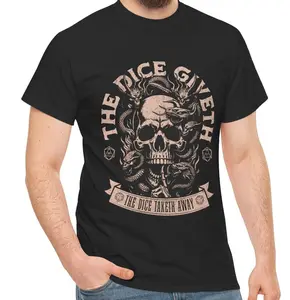 D&D Shirt, The Dice Giveth and the Dice Taketh Away, D20 Detail for Dunge0ns and Drag0ns Players, Gift for DM Game Master, Fathers Day