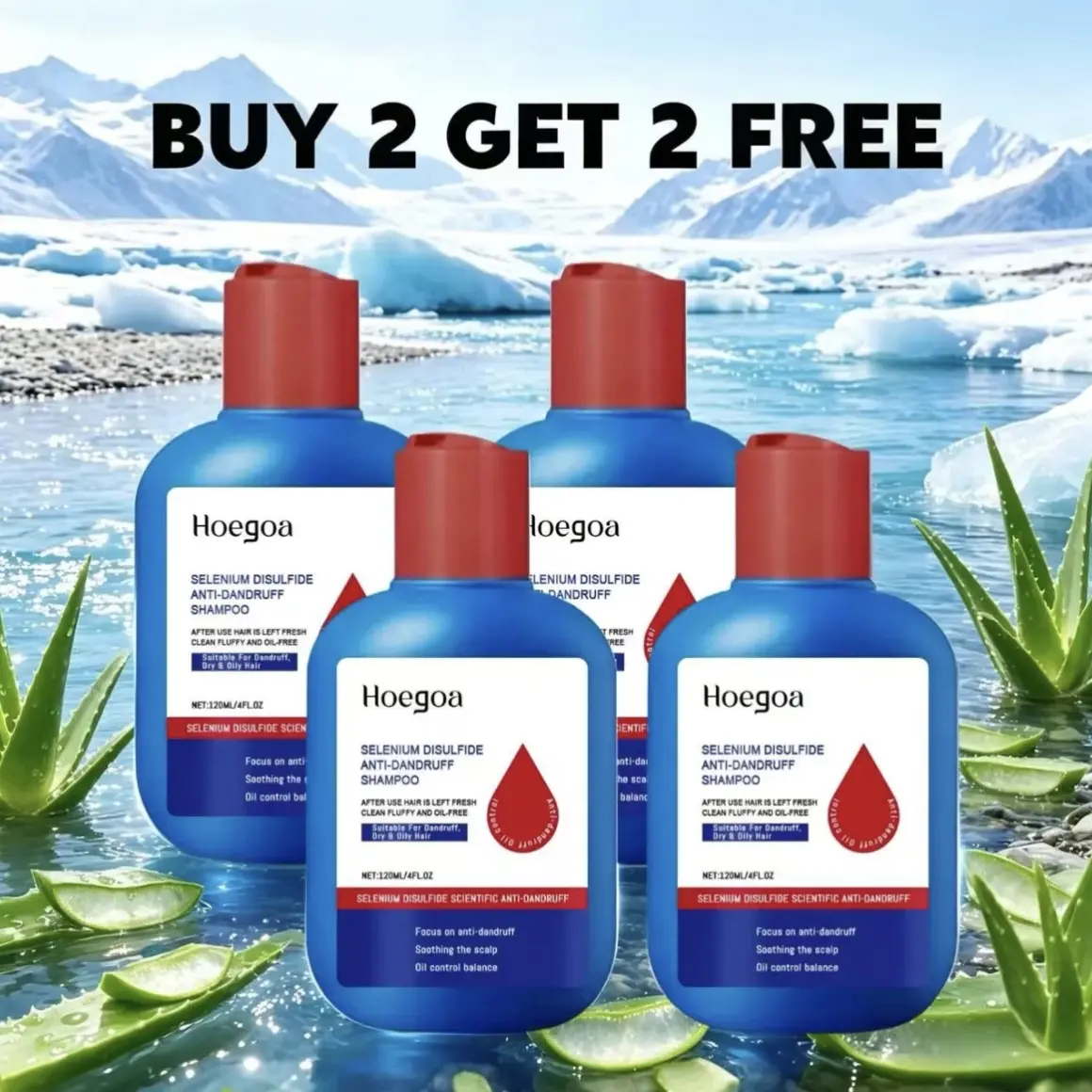 [Buy 2 Get 2]120mL Selenium Disulfide Hair Shampoo, oil‑control, refreshing formula that helps control dandruff and itching, scalp cleansing cleanser, soothing hair treatment that nourishes the scalp and strengthens hair roots