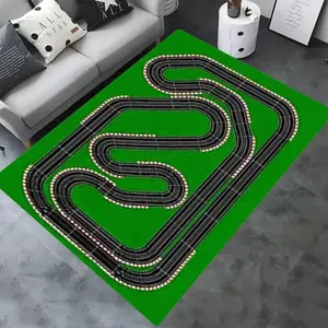 1pc Simulation Traffic Scene Floor Mat Amusement Simulation Race Track Mat Car Model Theme Carpet Home Game Carpet Suitable for Bedroom Living Room Study Game Room Home Decoration Suitable for Bedroom Living Room Study Office Home Decoration