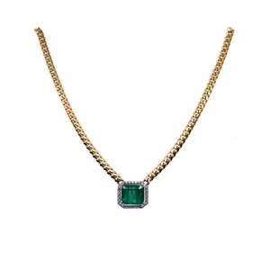 Emerald Diamond & Gold Necklace