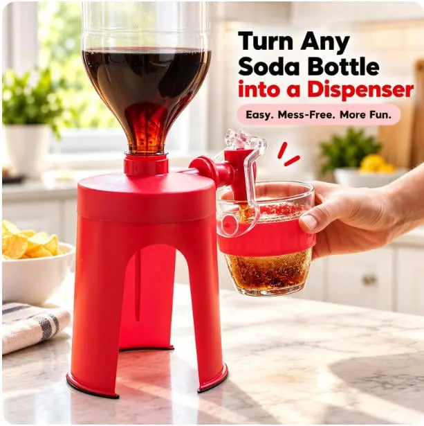 Hand Press Inverted Bottle Dispenser - Carbonated Drink Dispenser, Kitchen Accessories for Home Use