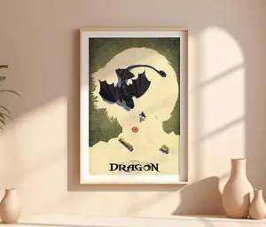 How to Train Your Dragon Poster Toothless and Hiccup Movie Art