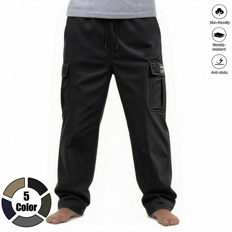Clean Gent 3-pack men’s loose solid-color cargo pants with pockets and drawstring, casual comfortable long pants suitable for everyday outdoor wear, street style, all-season wear Clean Gent 3-pack men’s loose solid-color cargo pants with pockets and drawstring, casual comfortable long pants suitable for everyday outdoor wear, street style, all-season wear