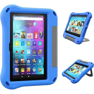 Fire HD 8 Tablet Case for, Kindle Fire 8 Case(12th/10th Generation, 2024/2022/2020 Release)-Auorld Lightweight Shockproof-Proof Cover with Handle Stand for Kindle Fire HD 8/8 Plus Tablet-Blue