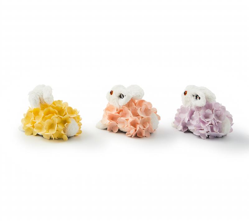MacKenzie- Childs Set of 3 Hydrangea Rabbits