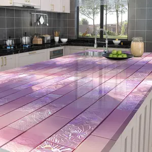 Pink Brick Wallpaper Peel and Stick Contact Paper Thickened Waterproof DIY Wall Decor Removable Wall Mural PVC 15.7x39.4 Inches for Bathroom Kitchen Bedroom Home Style