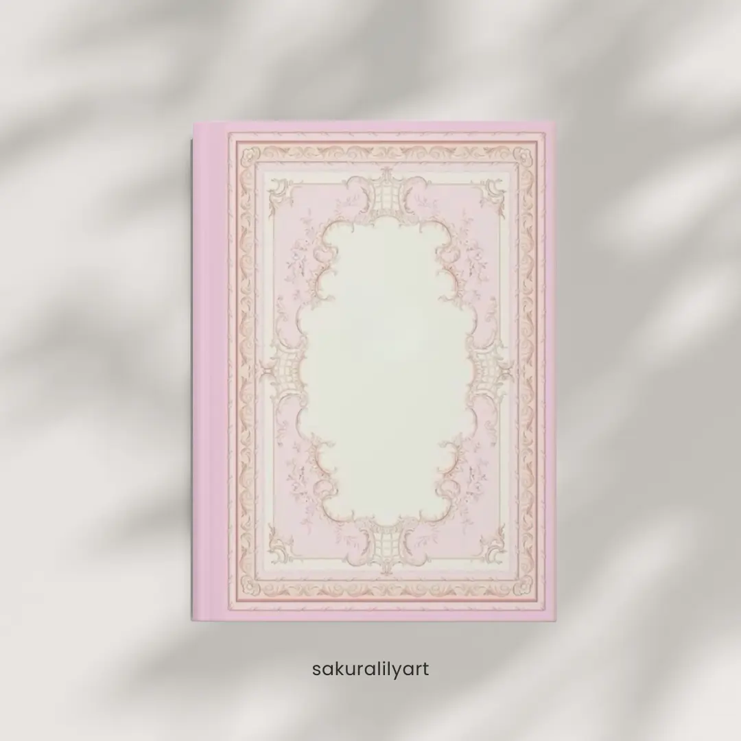 Pink Rococo Princess Journal  Baroque Ornate Hardcover Notebook, Coquette Aesthetic Diary, Princess Gift for Her, Lined Writing Journal