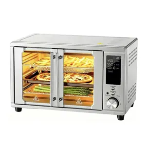 Air Fryer Toaster Oven Combo Dual Door – 29.6QT Family Size Countertop Oven with Smart Probe, 12-in-1 Stainless Steel, Perfect for Holiday Roasts & Game Day Snacks