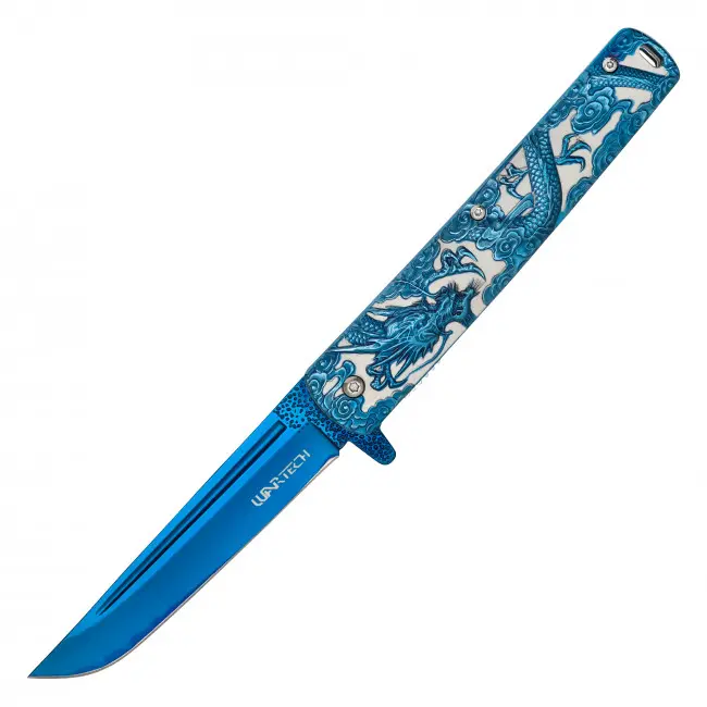 Dragon Pocket Knife – 9" Assisted Opening Folding Knife with 4" Black Stainless Steel Blade, Sculpted Dragon Handle & Durable Gear Tools for Camping, Hiking, Survival, Tactical