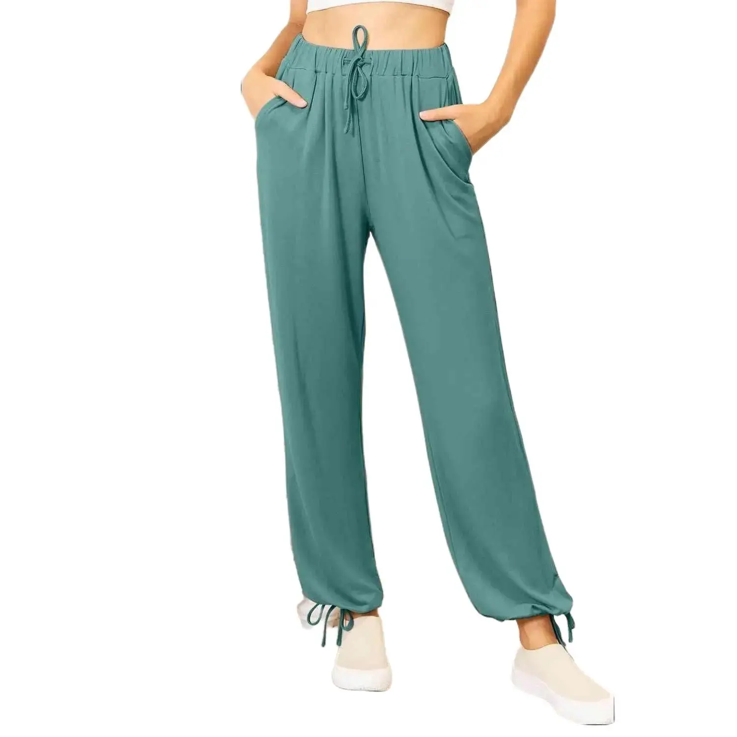 Basic Bae Full Size Soft Rayon Drawstring Waist Pants with Pockets