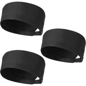 3Pcs Unisex Chef Hats, Chef Beanie Chef Caps for Men, Adjustable Kitchen Cooking Caps with Breathable Mesh Top, Black Sushi Beanie for Adult