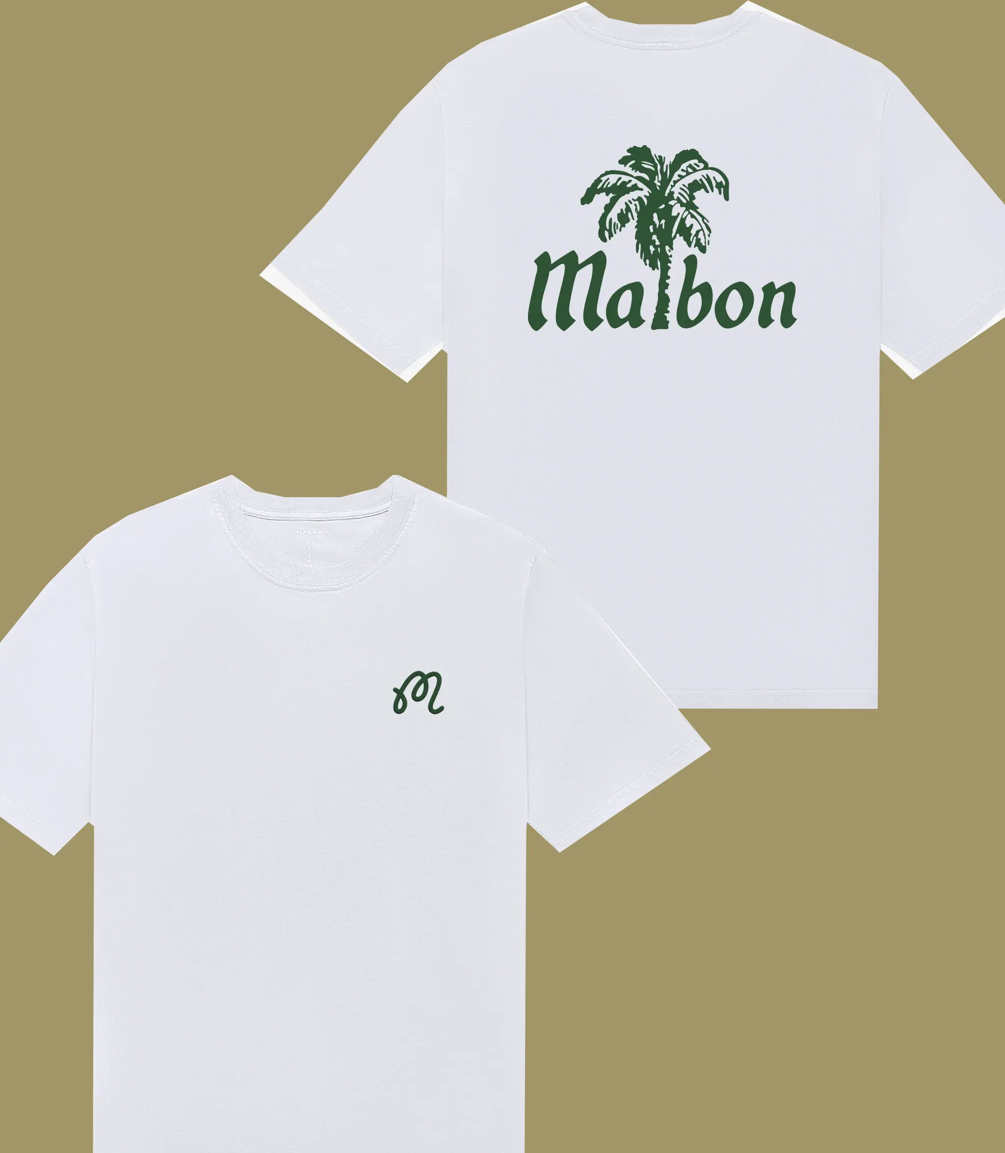 Malbon Golf T-Shirt, Green Palm Tree Graphic Tee, White Minimalist Golfing Shirt, Retro Beach Club Golf Apparel, Cool Golfer Birthday Gift