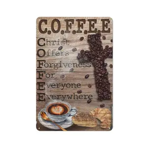 Christ Forgiveness metal sign, Home Decor Sign for Kitchen, Dining Room, Breakfast Nook and Coffee Corner 8*12in
