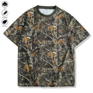 New Men's Short Sleeve Quick-Dry Shirt - Maple Forest Pattern, Made of Polyester, Lightweight, Durable, Easy to Pack, Suitable for Everyday Outdoor Activities, Embrace Nature, Be You, Undefined